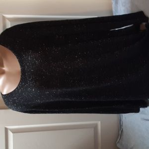 LANE BRYANT BLACK AND SILVER ASYMMETRICAL KNIT, SIZE 22/24